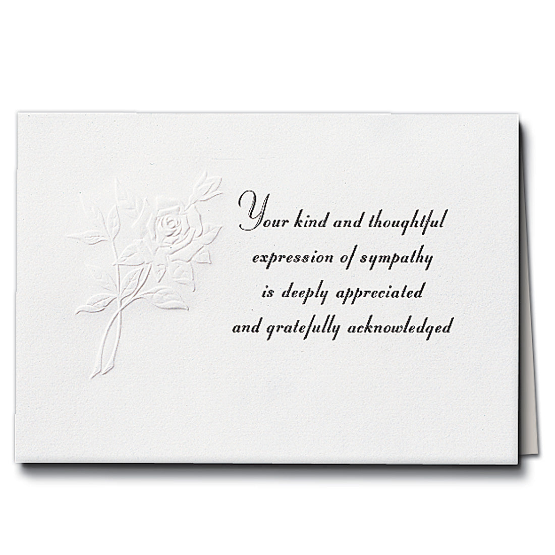 Rose Acknowledgment Embossed w/Standard Print