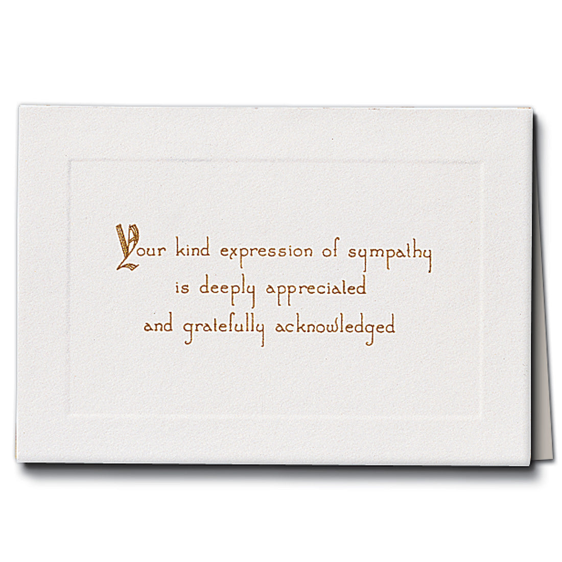 Raised Gold Paneled Acknowledgment Card