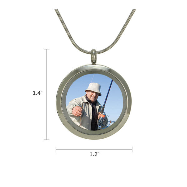 Pewter Round Hinged with Photo Glass