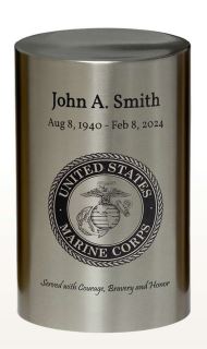 Cylinder Stainless Steel Adult Urns