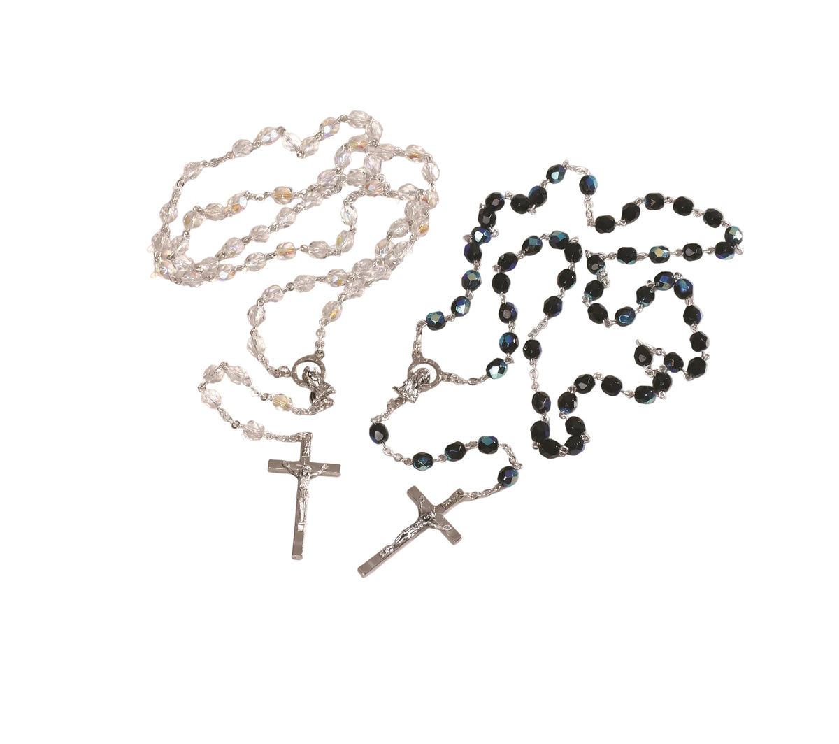 Crystal & Black Borealis Rosaries Package