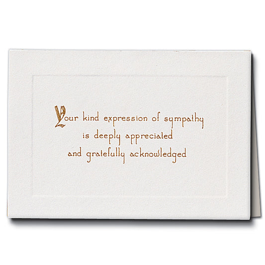 Raised Gold Paneled Acknowledgment Card