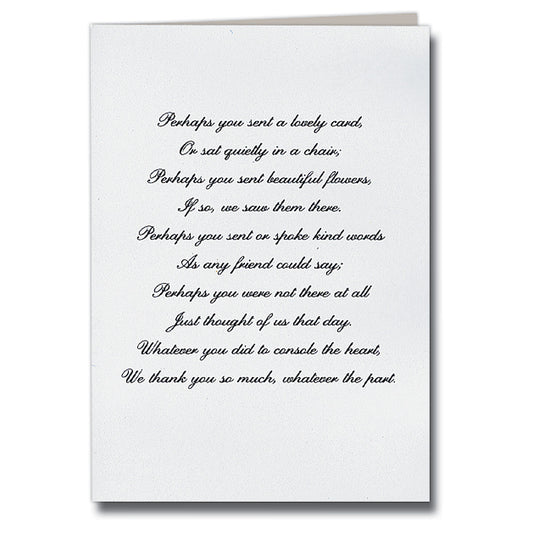 Acknowledgement Card - Lovely Card Poem