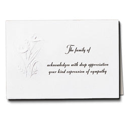 Lilies Acknowledgment Embossed w/Standard Print