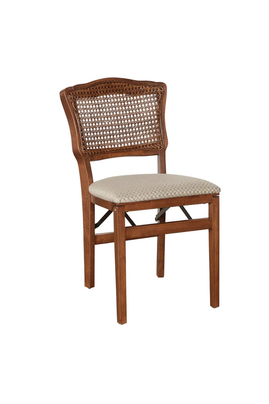 French Cane Upholstered Chair