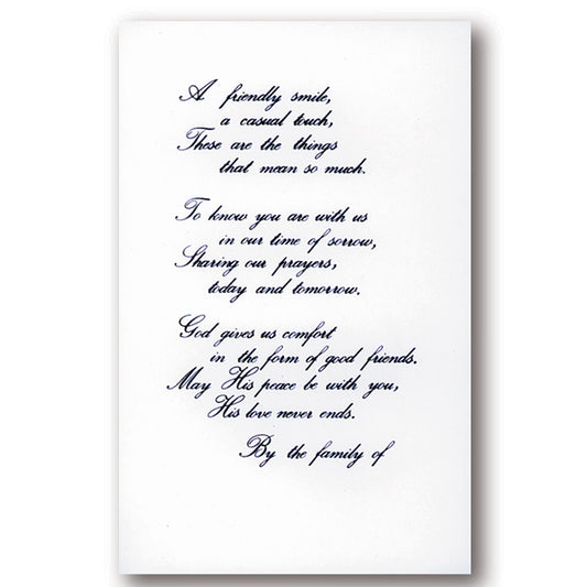 Acknowledgement Card-Single Fold