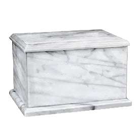 White Rectangle Marble Urn