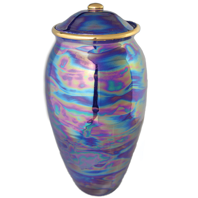 Blue Pearl Iridescent Urns