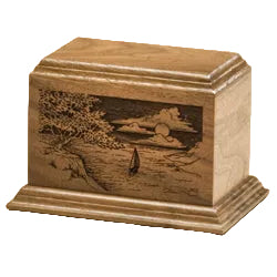 Shining Seas Sailing Scene Wood Urn