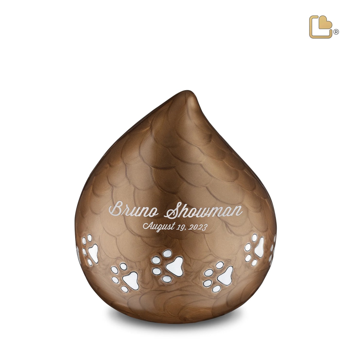 LoveUrns® Love Drop Paw Print Urn