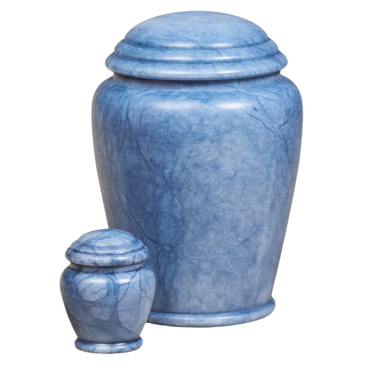 Blue Waters Alabaster Stone Urn from Spain